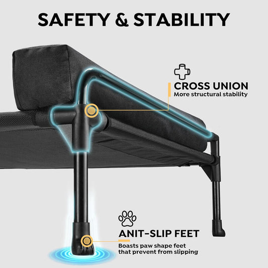 Elevated Raised Dog Bed-Cooling Outdoor for Large Sized Dogs