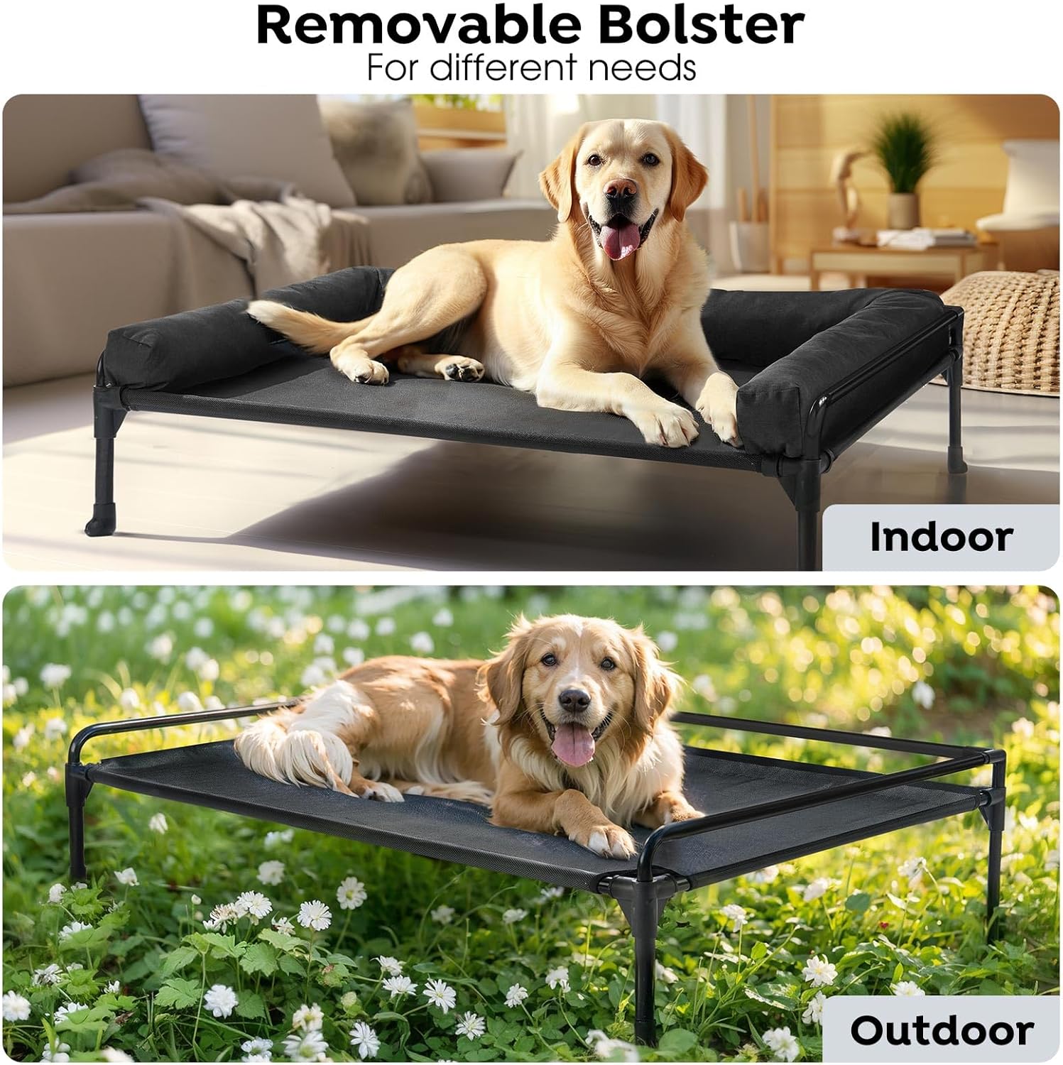Elevated Raised Dog Bed-Cooling Outdoor for Large Sized Dogs
