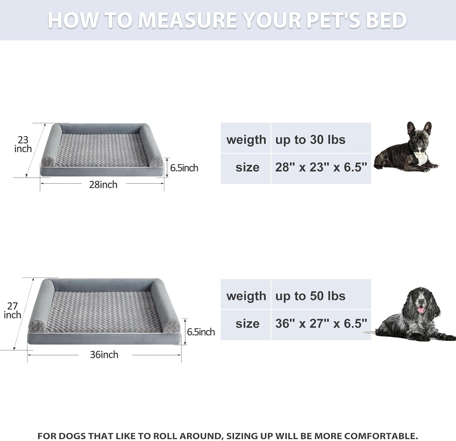 Dog Beds for Large Dogs, Orthopedic Dog Bed for Medium Large Dogs,Big Waterproof Couch Pet Bed with Removable Washable Cover