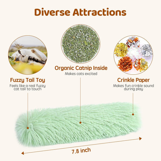 Cat Toys Pillows, 3 Pack, Soft and Durable Crinkle Sound with Catnip Inside, Interactive Indoor Kitten Kicker, Promotes Kitty Exercise