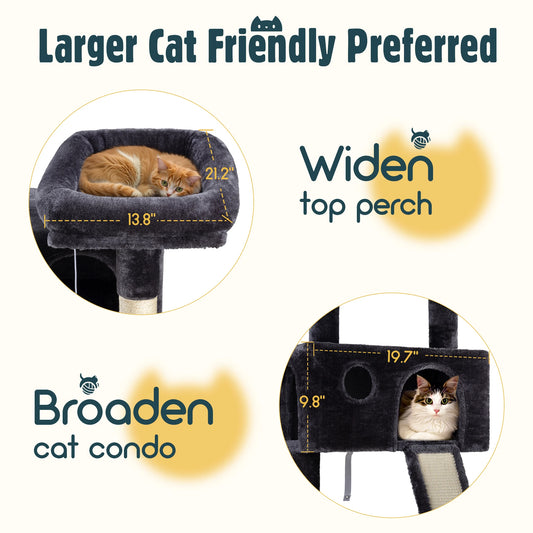 Multi-Level Large Cat Tree Tower with Baskets/Sisal Scratching Post