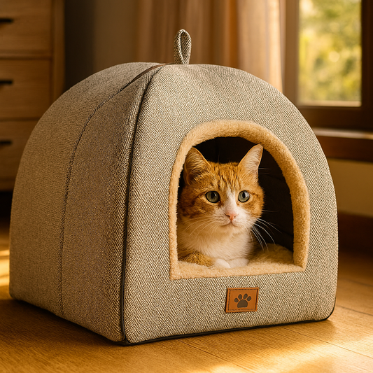 Cozy Foldable Cat Tent Bed – Soft, Spacious & Travel-Ready!
