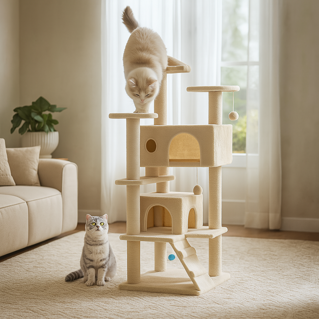 Cat Condo With Scratching Post