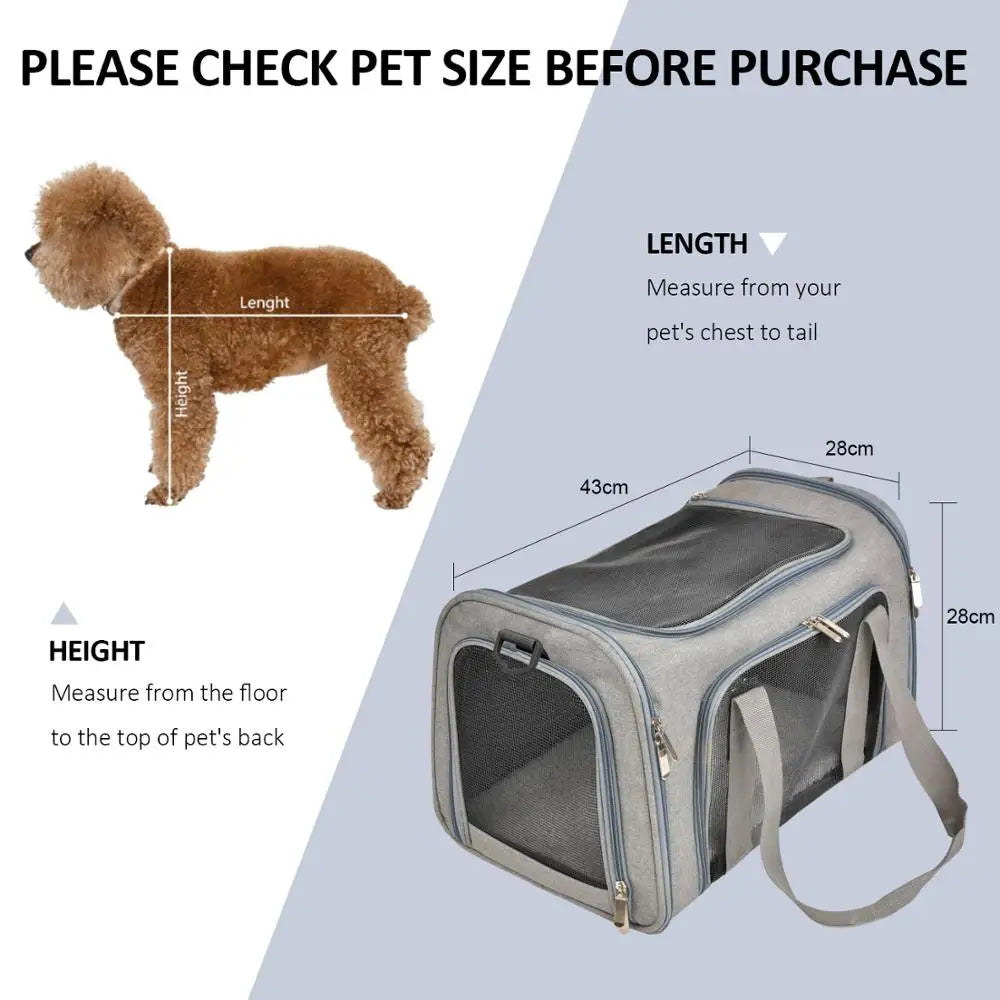WaggZilla Travel Pet Carrier Shoulder, Hand Bag
