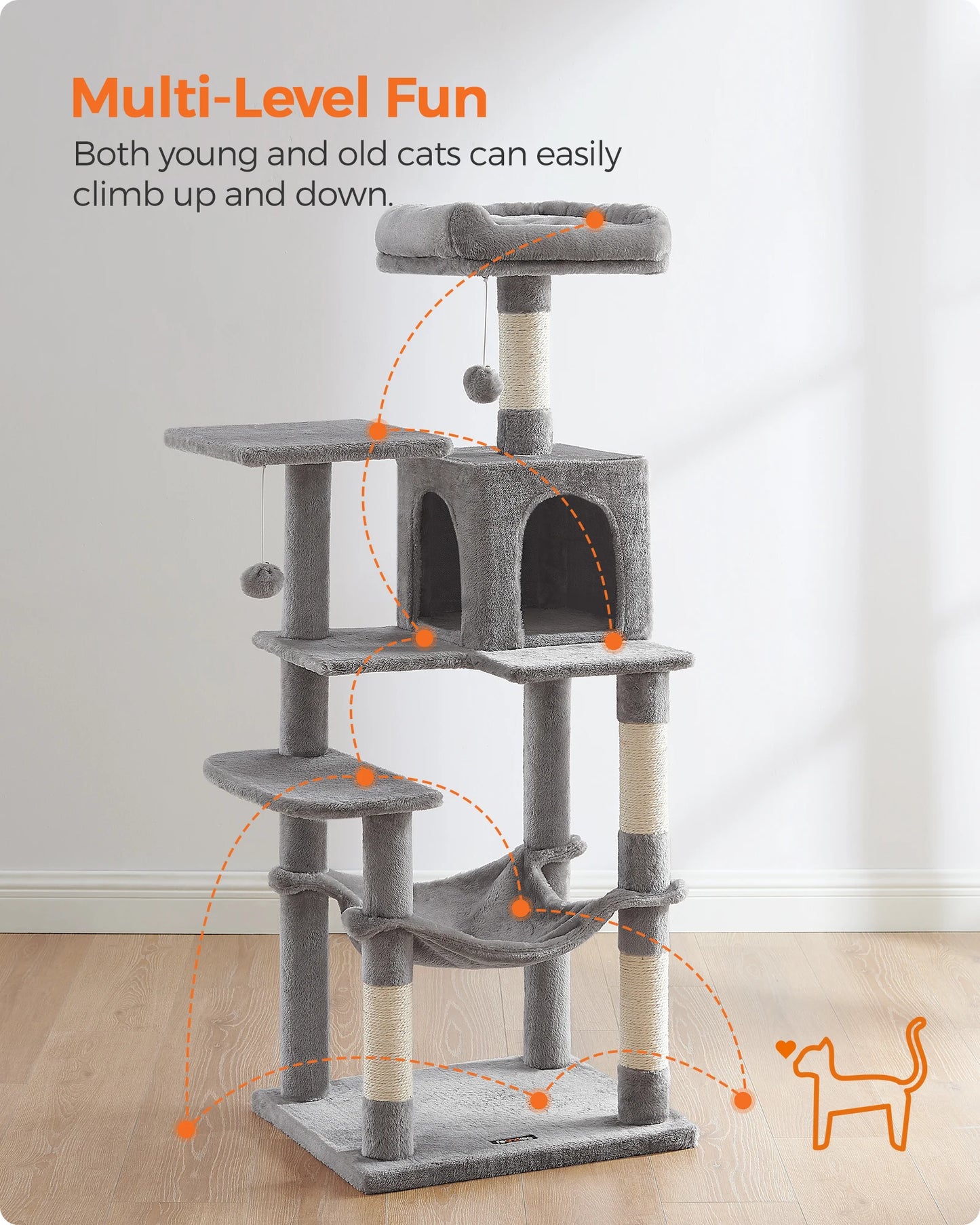 WaggZilla Cat Tower, Tree, Condo Bed