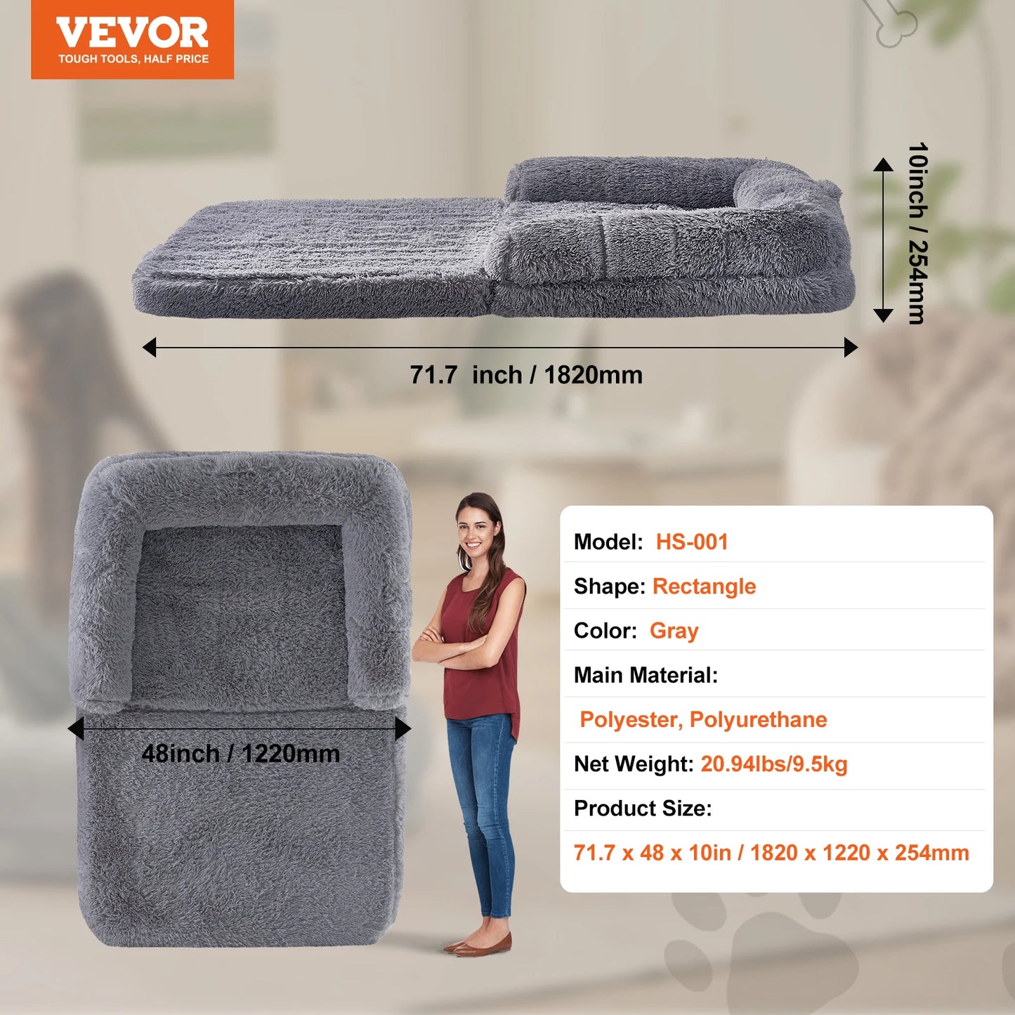 WaggZilla Faux Rabbit Fur Bed for Human & Dogs