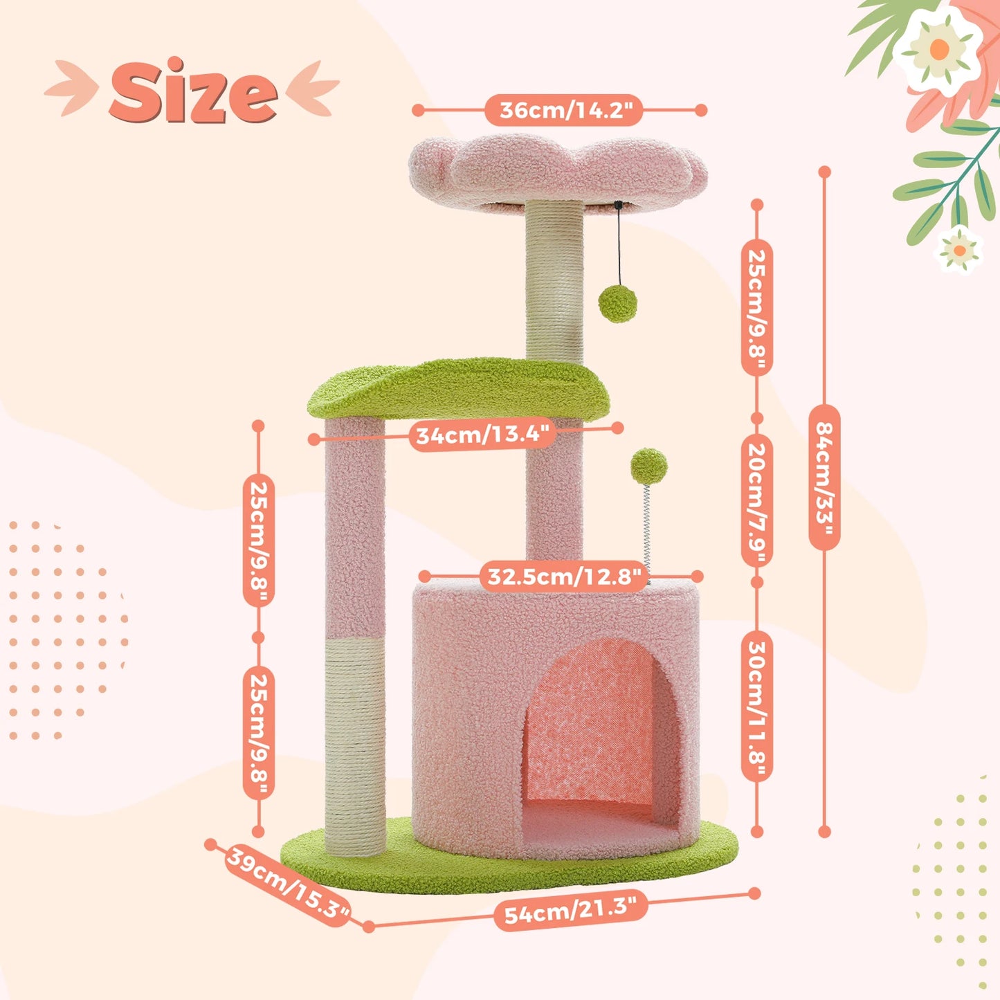 WaggZilla Flower Cat Tree for Indoor Cats