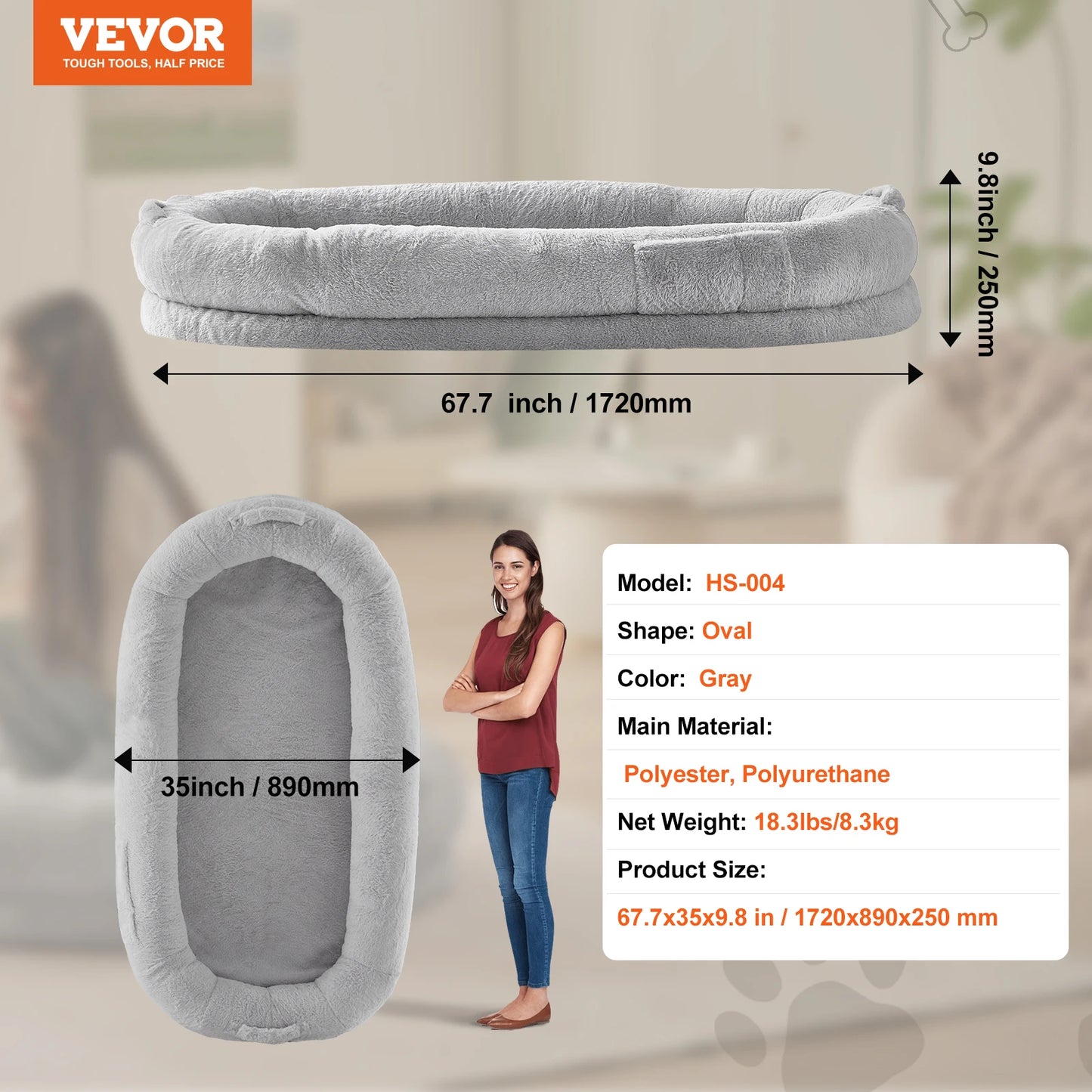 WaggZilla Faux Rabbit Fur Bed for Human & Dogs