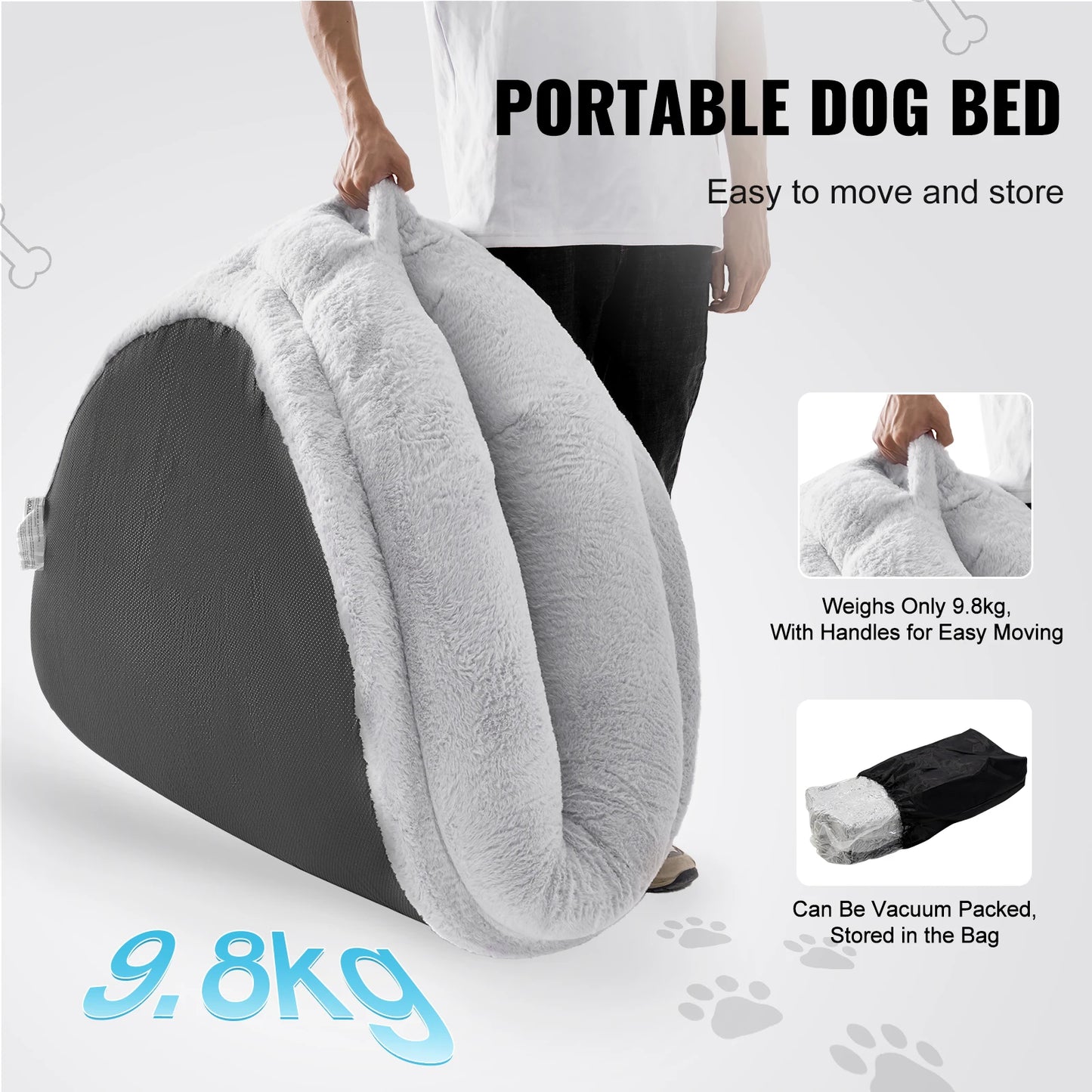 WaggZilla Faux Rabbit Fur Bed for Human & Dogs