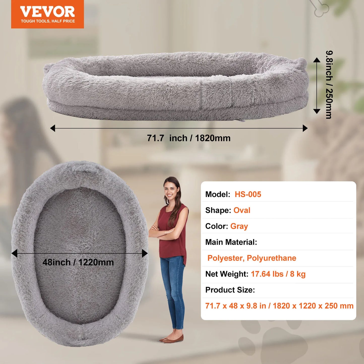 WaggZilla Faux Rabbit Fur Bed for Human & Dogs