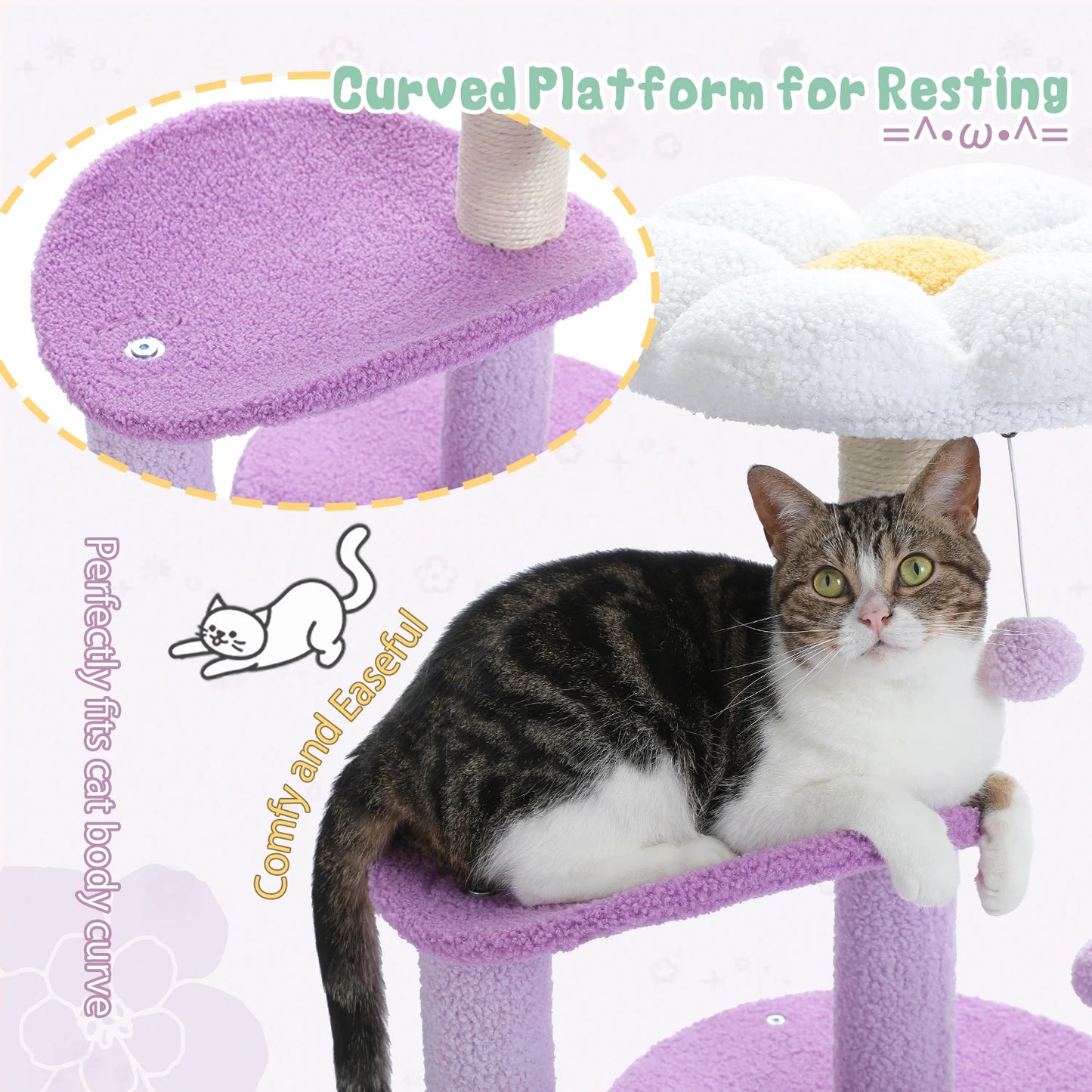 WaggZilla Flower Cat Tree for Indoor Cats