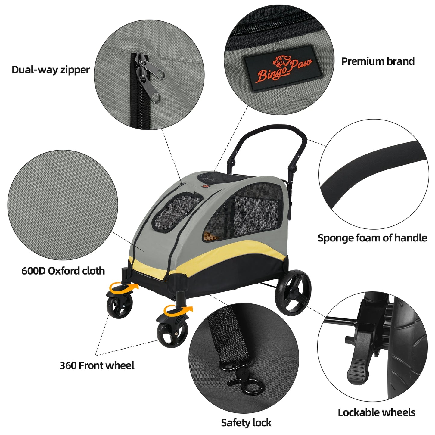 WaggZilla Dog Stroller Load Up To 120 lbs