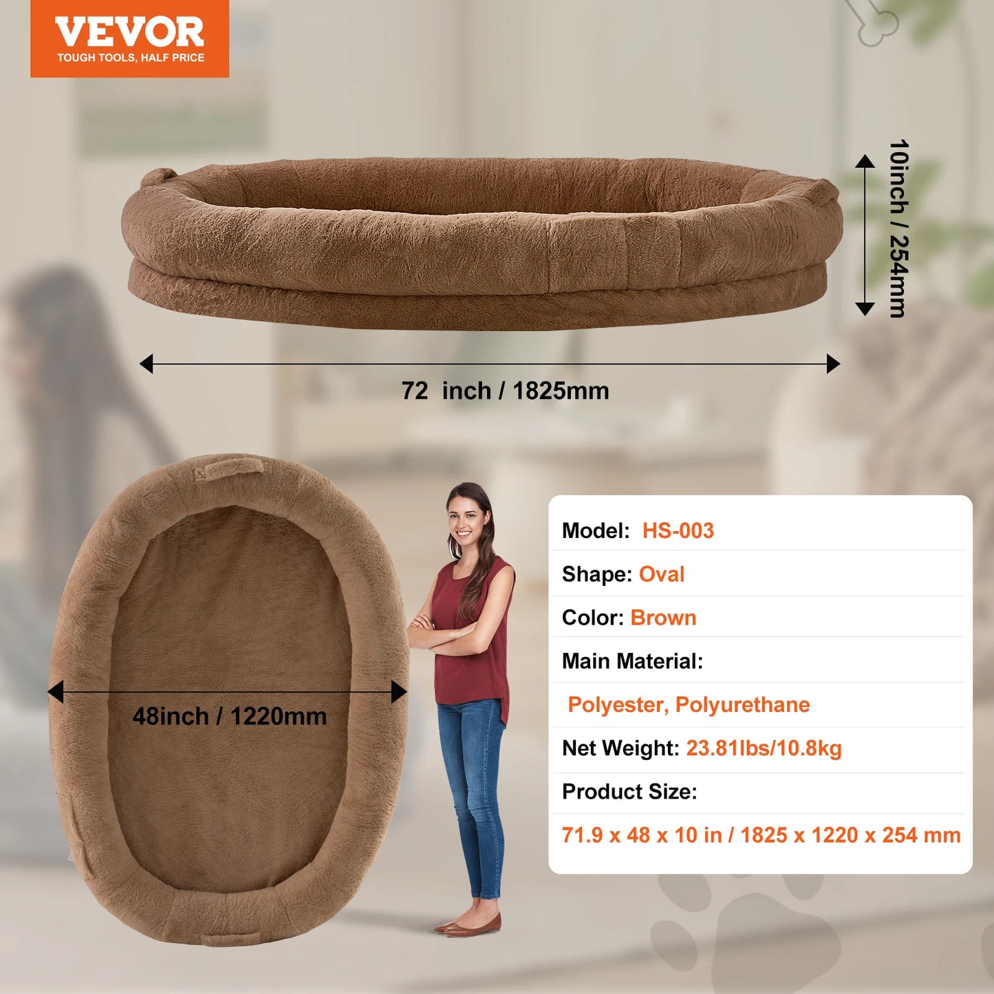 WaggZilla Faux Rabbit Fur Bed for Human & Dogs