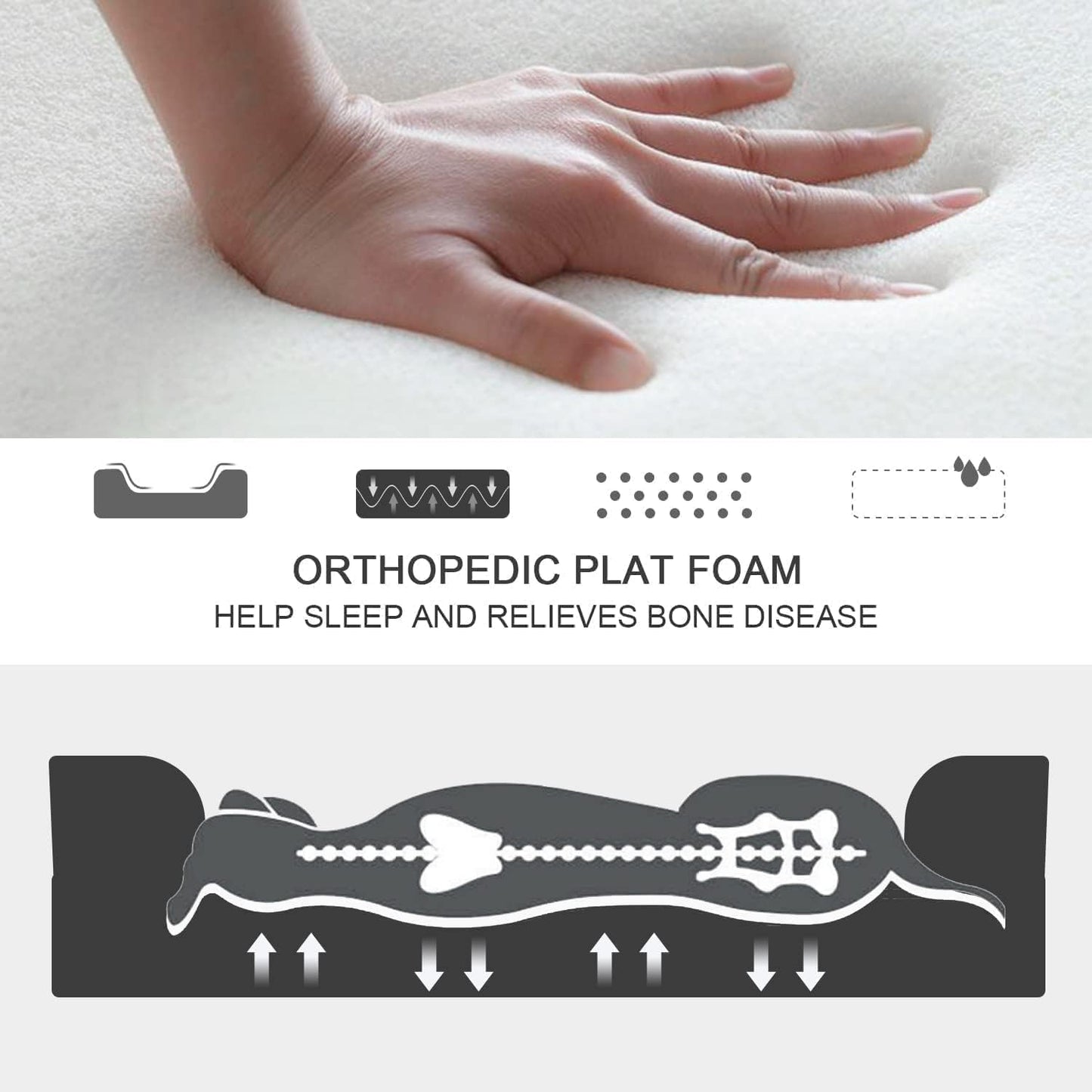 Bolster Couch Dog Bed for Large Dogs, Removable Washable Cover Pet Bed, Foam Nonskid Dog Mat (Xxx-Large)