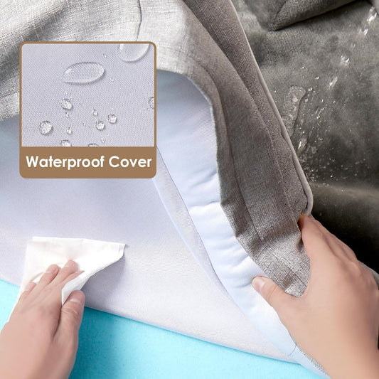 Orthopedic Dog Beds for Extra Large Dogs, Waterproof Memory Foam XXL Pet Bed with Sides, Non-Slip Bottom and Egg-Crate Foam Big Dog Couch Bed with Washable Removable Cover, Grey