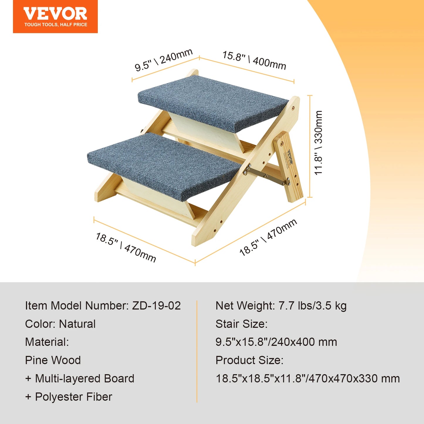 Foldable  Wooden Pet Steps and Ramp
