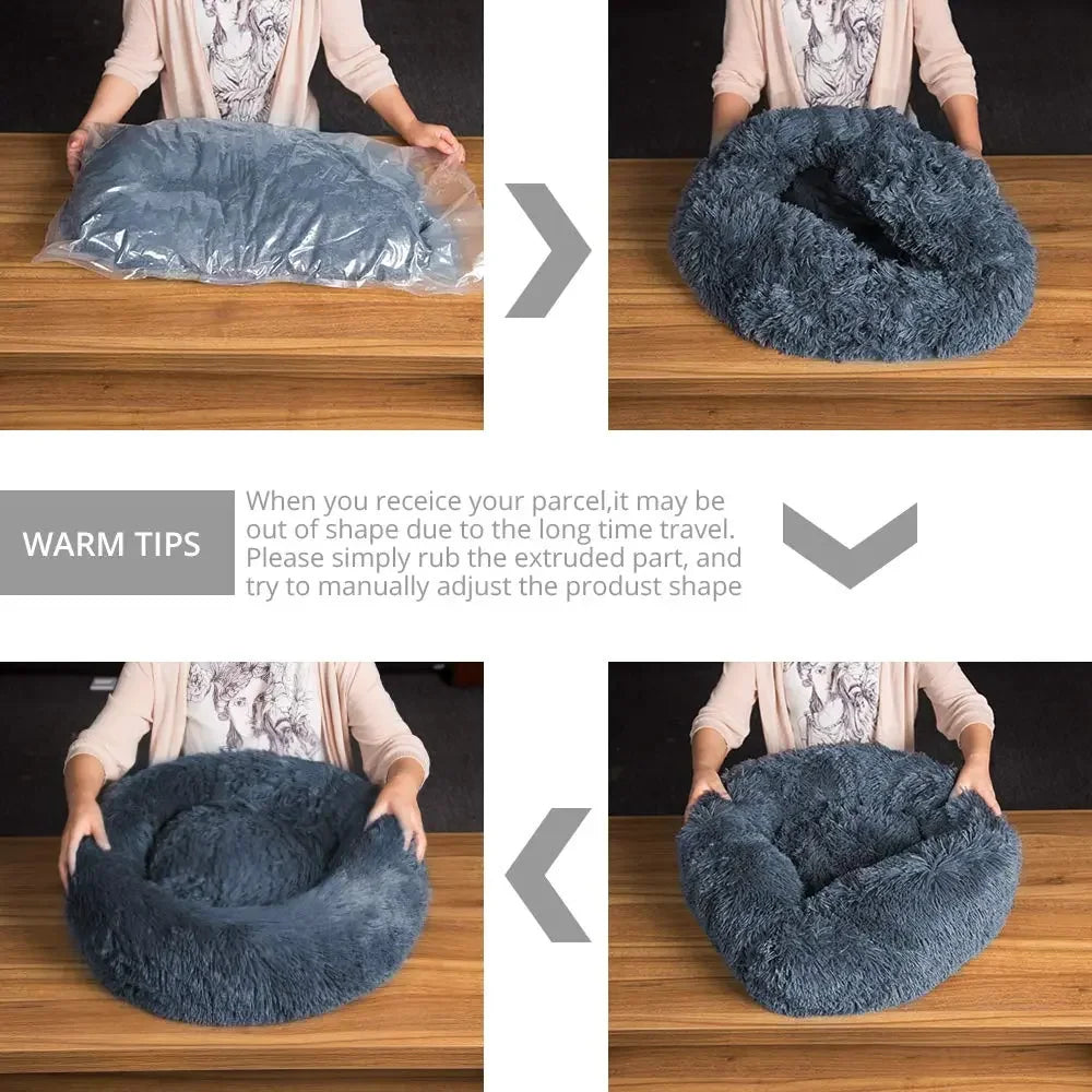 Fluffy Dog Bed For Large Bed  Round Shaped