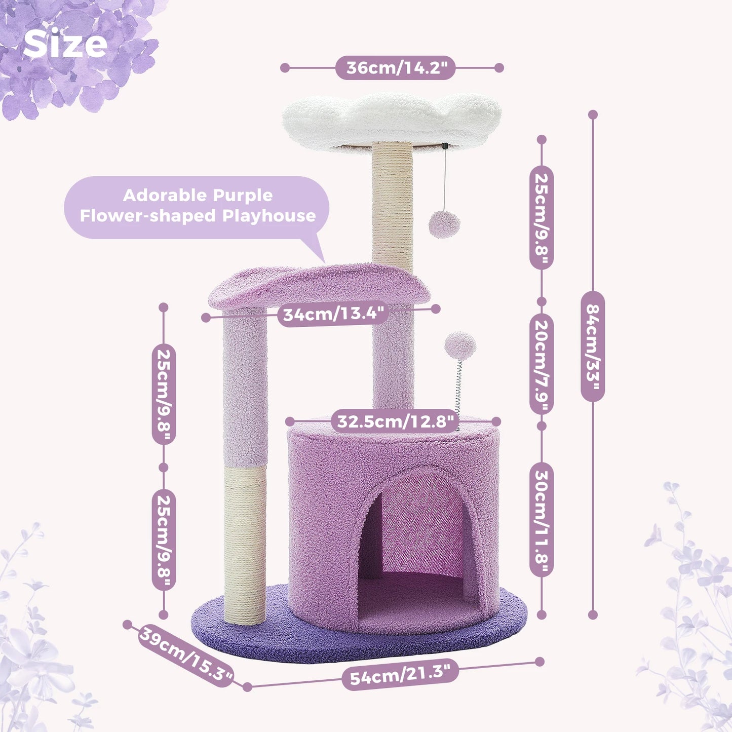 WaggZilla Flower Cat Tree for Indoor Cats