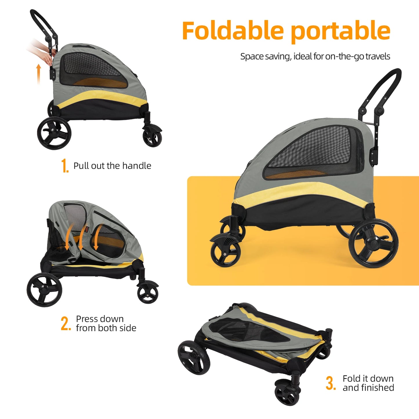 WaggZilla Dog Stroller Load Up To 120 lbs
