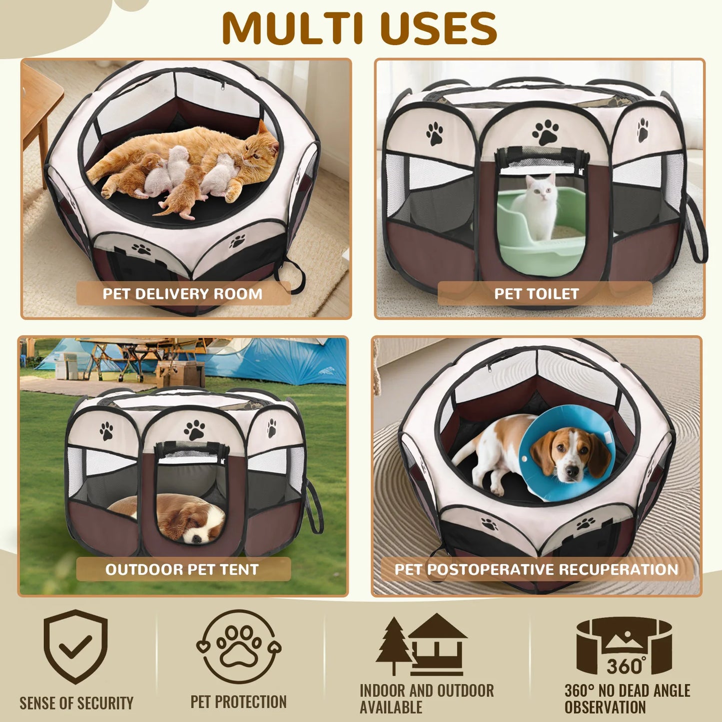 WaggZilla Foldable Pet Bed For Travels or Outdoor