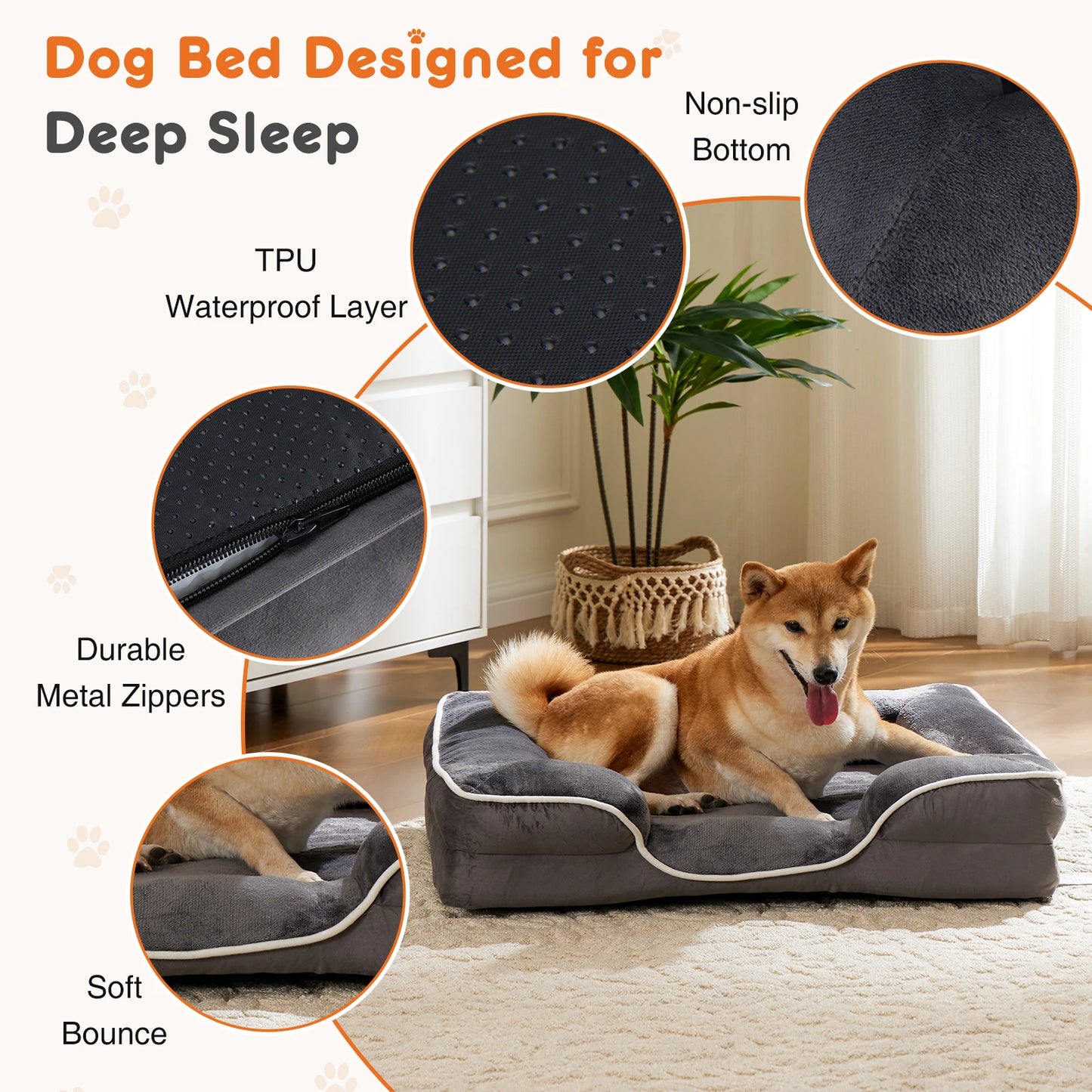 WaggZilla Orthopedic Dog Bed Memory Foam