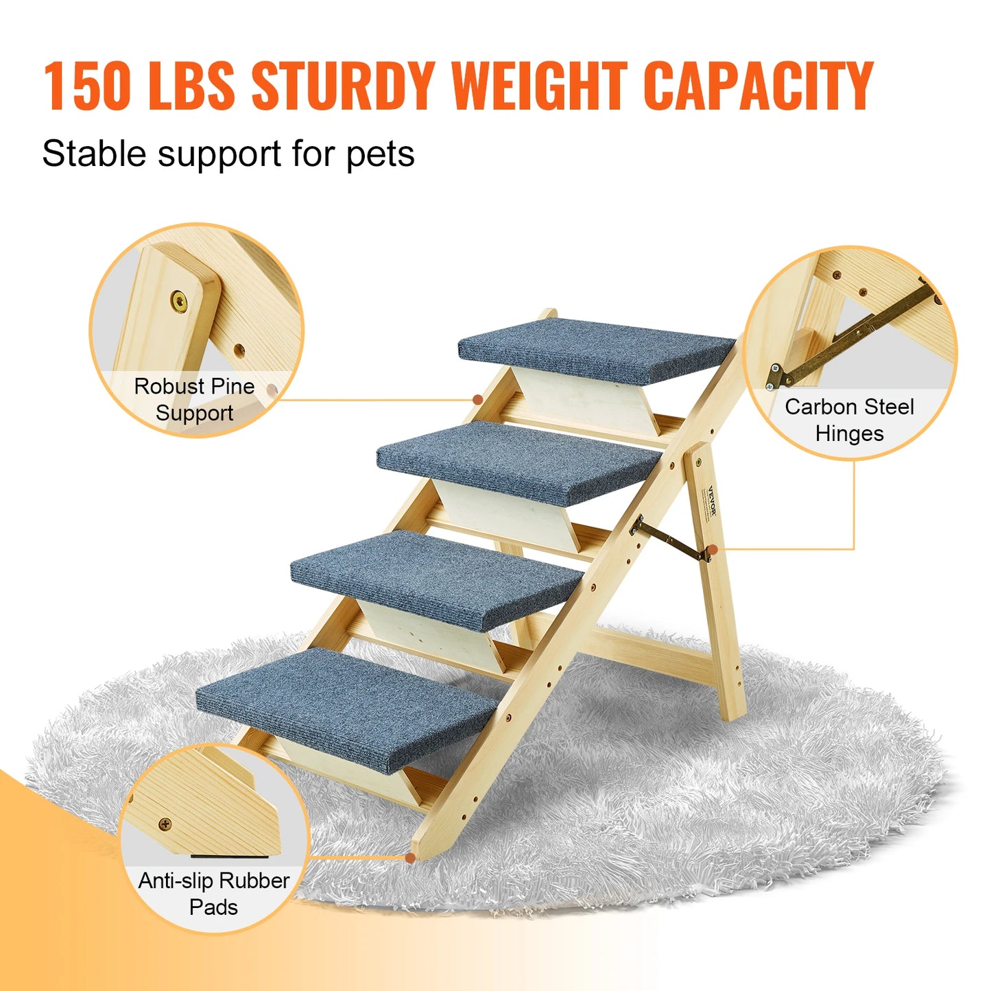 Foldable  Wooden Pet Steps and Ramp